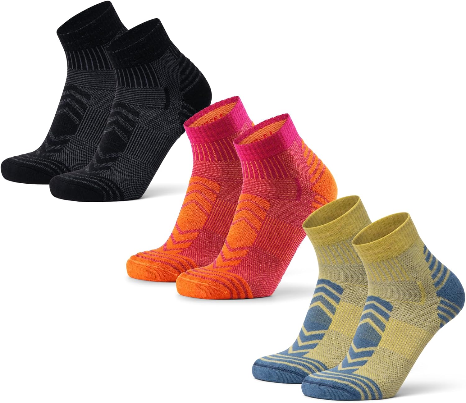 Detalle de DANISH ENDURANCE Chaussettes de Randonnée en Laine Mérinos Légères (3 paires) – Unisex