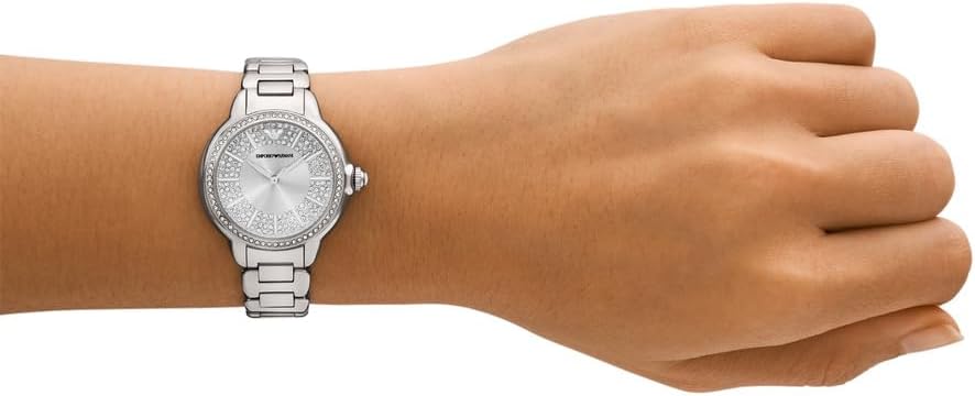 Detalle de Emporio Armani Montre pour Femmes 32 mm – acier inoxydable argenté
