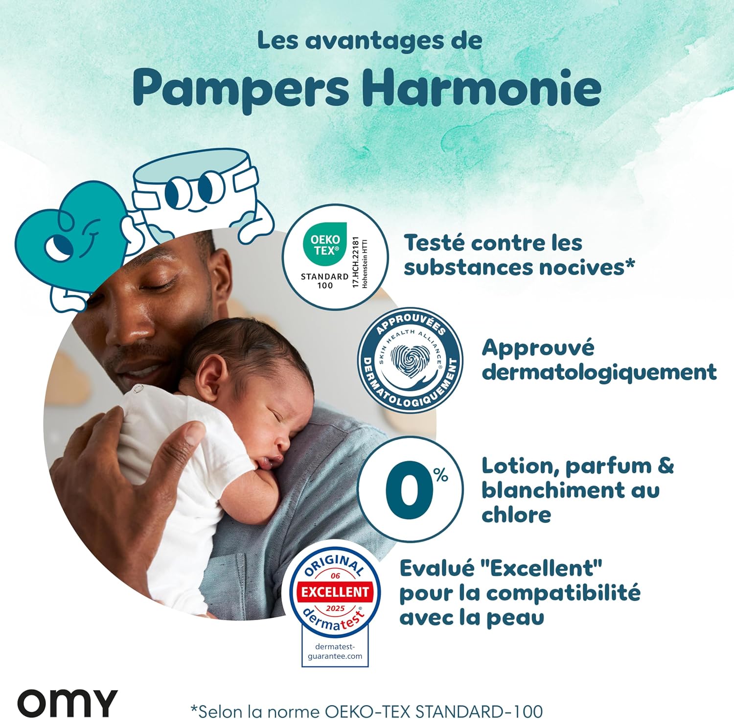 Detalle de Pampers Harmonie Couches Édition Limitée – Taille 2, 204 couches