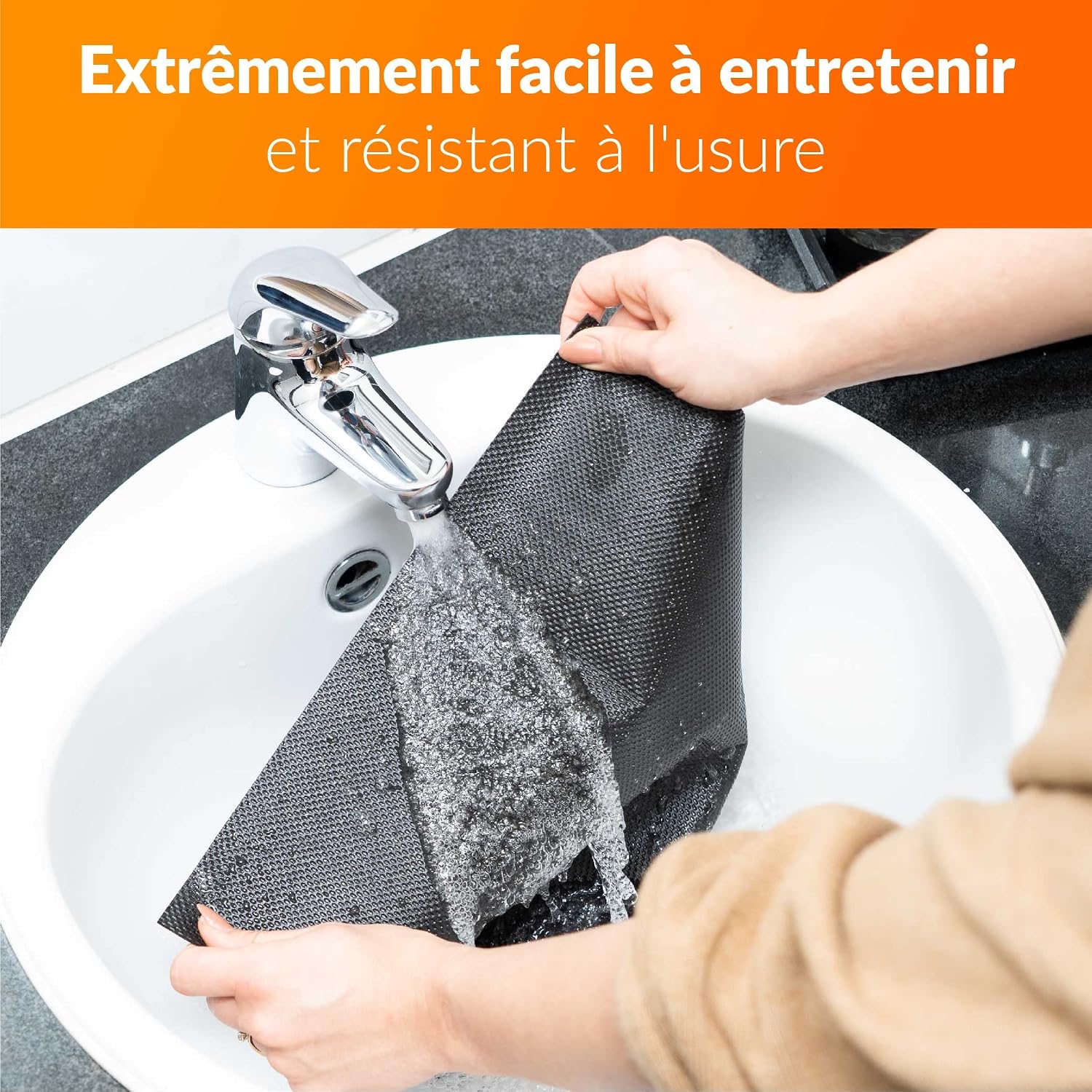 Detalle de Upgrade4cars Tapis Antidérapant Voiture – Étanche et Coupe à Mesure 120 x 180 cm
