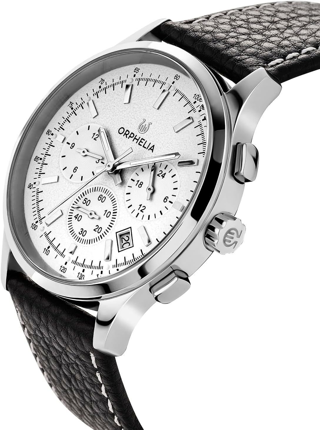 Detalle de Orphelia Montre Homme 24h Dual Time Quartz Cuir – acier et cuir, 49 mm