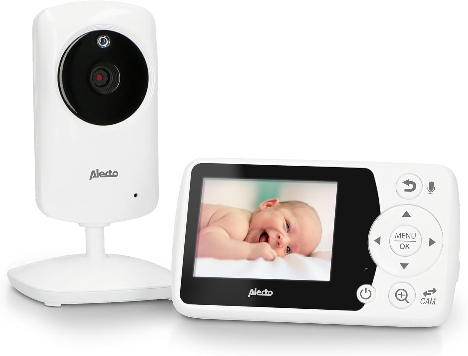 Detalle de Alecto bébé DVM64 écoute-bébé avec caméra fixe, VOX, vision nocturne et écran 11 cm