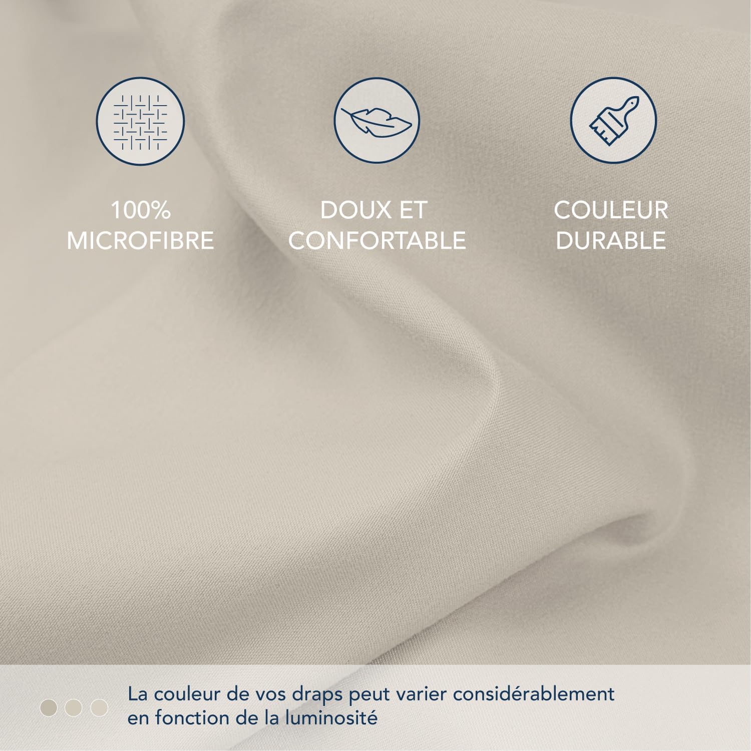 Thumbnail 3 de Dreamzie Drap Housse 160 x 200 35 cm Beige