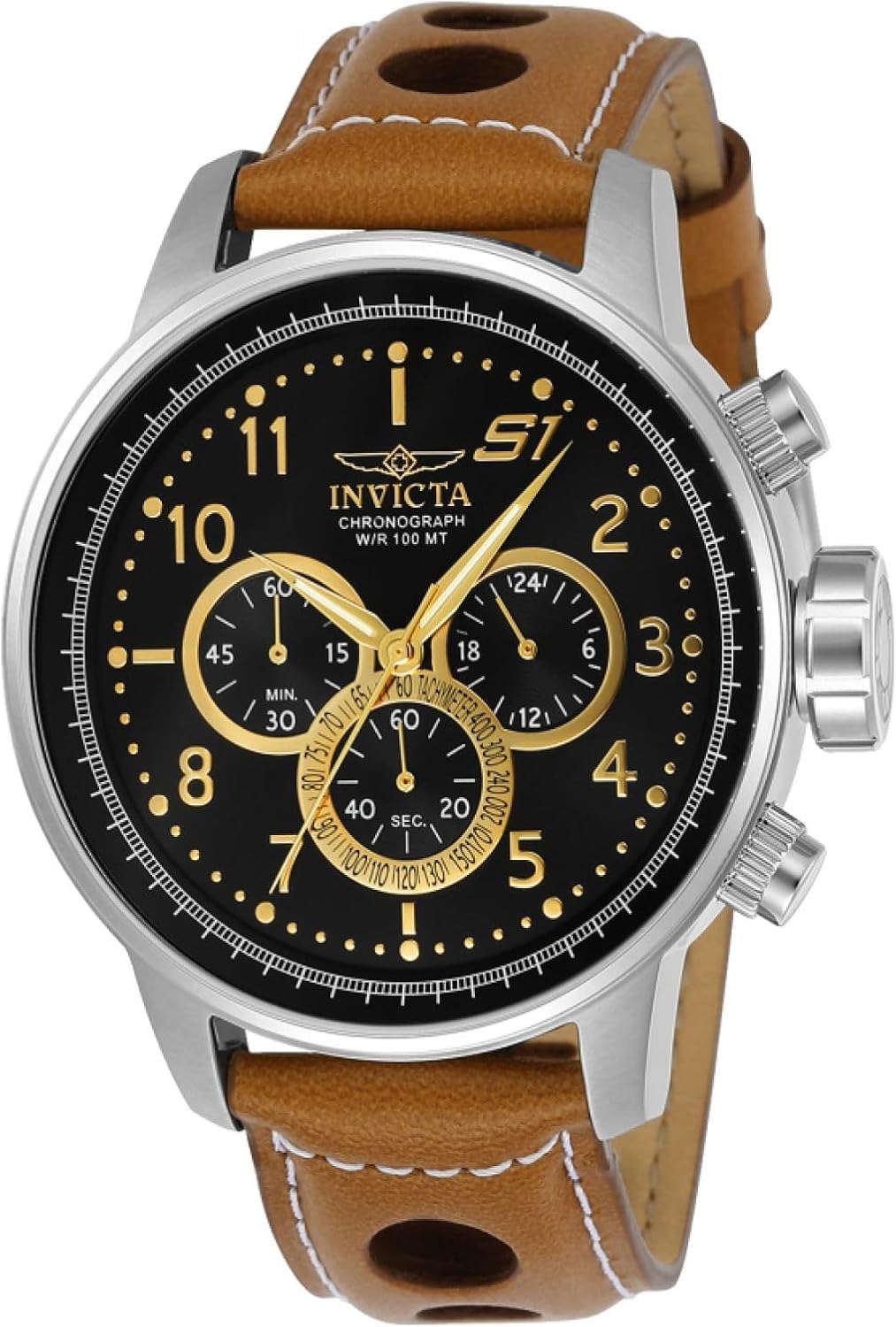 Detalle de Invicta S1 Rally Montre Homme 48 mm – Quartz, acier inoxydable, noir