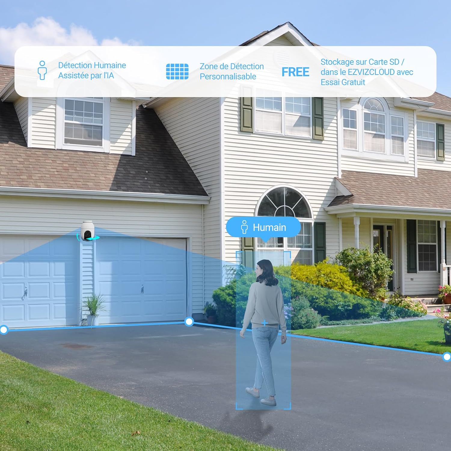 Detalle 2 de EZVIZ C8c 2MP caméra surveillance extérieure 360° avec suivi