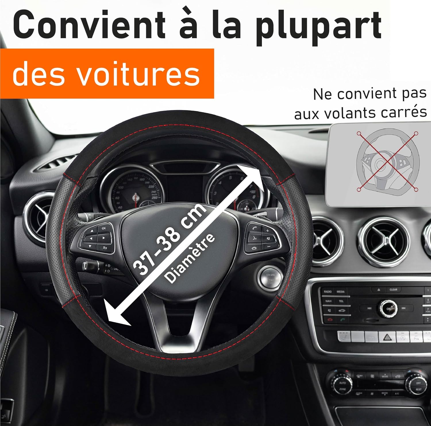 Thumbnail 4 de Upgrade4cars Couvre Volant 37-39 cm
