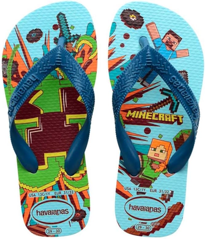 Detalle 2 de Havaianas Minecraft (Mini Me) – Tongs enfant en bleu lavande, antidérapantes