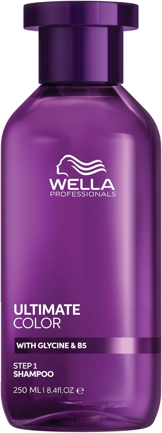 Detalle de Wella Professionals ULTIMATE COLOR Shampoing Étape 1 sans sulfate pour cheveux colorés – cuir chevelu apaisé