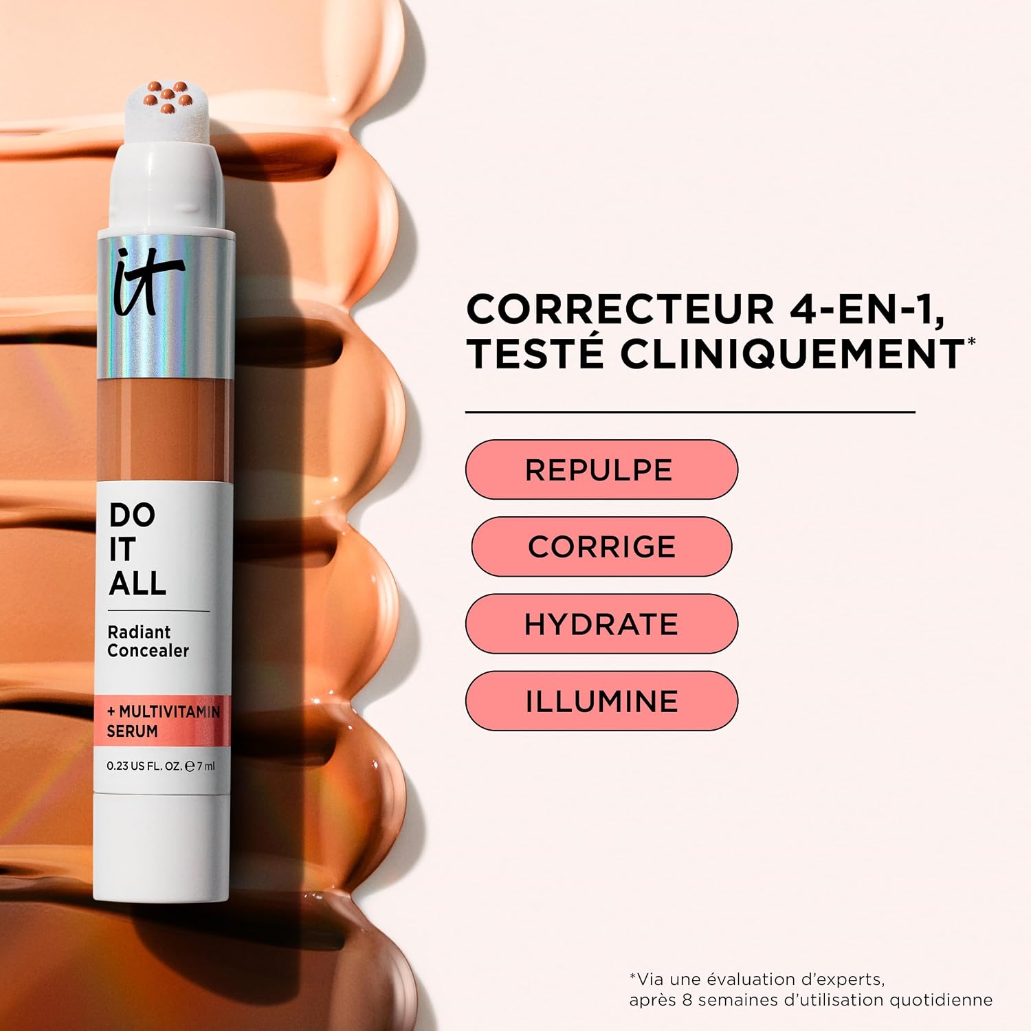 Detalle de IT Cosmetics Do It All Concealer Correcteur + Boosteur d’Éclat Longue Durée (Rich Neutral 513) – 7 ml