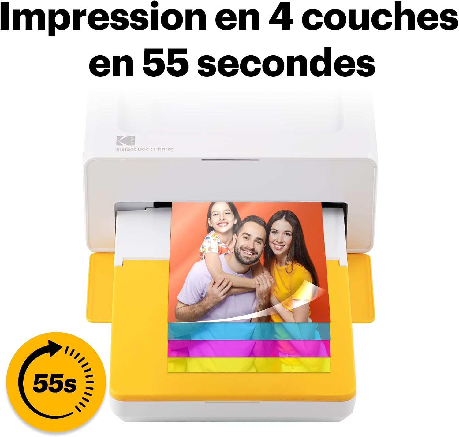 Detalle 2 de Kodak Dock Plus 4Pass Imprimante Photo (10x15 cm) avec Pack de 50 Feuilles (10 + 40) – couleur jaune