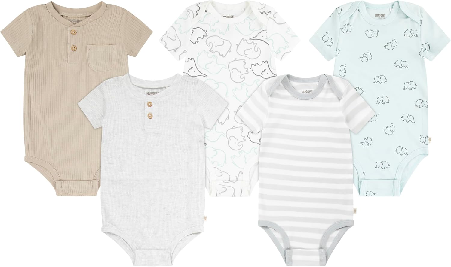 Detalle de HUGGIES Little Hugs : lot de 5 bodies débardeur bébé et bambin en coton bio
