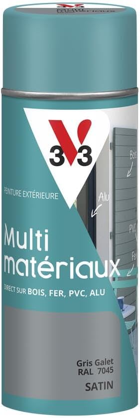 Detalle de V33 Aérosol Extérieur Multi-matériaux 400ml – Gris Galet RAL 7045