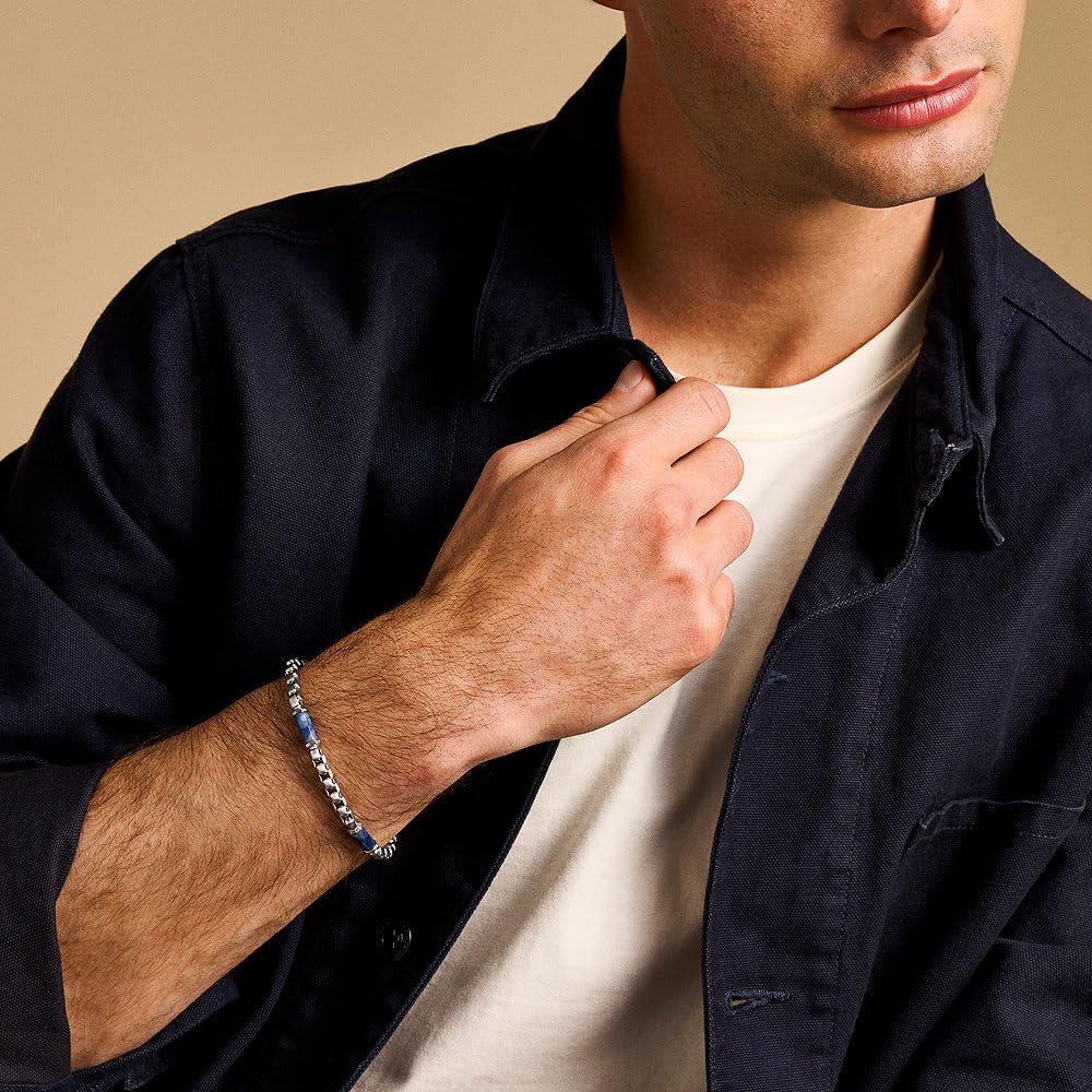 Detalle 2 de Fossil bracelet homme en acier inoxydable à fermeture mosqueton, finitions brossées