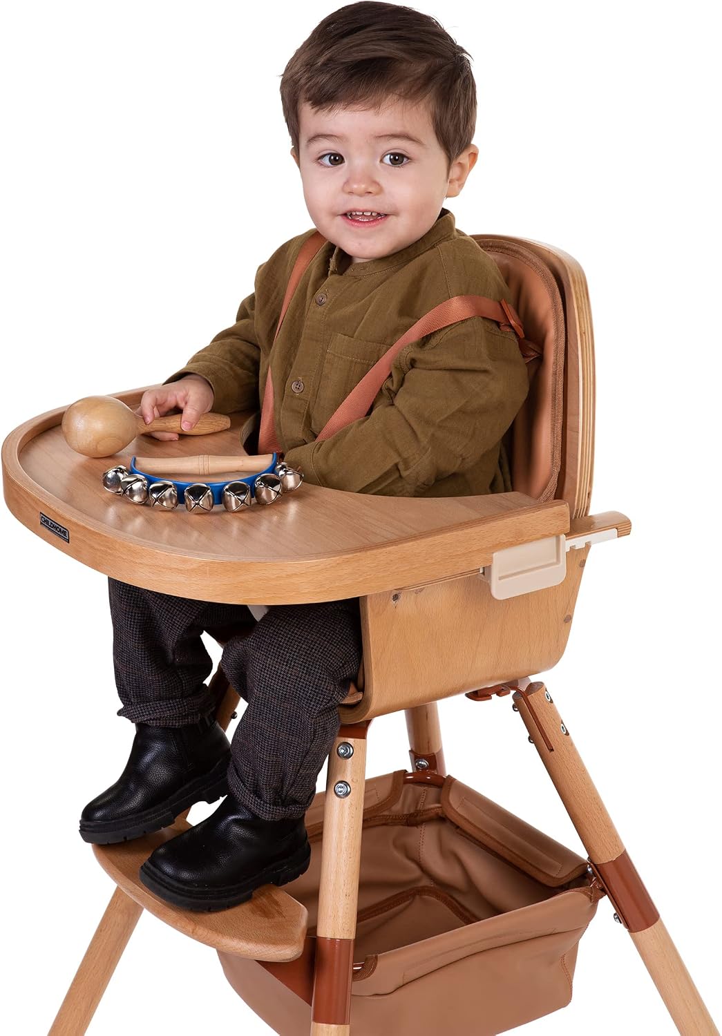 Detalle de CHILDHOME Coussin réducteur effet cuir pour chaise haute Evolu et Evowood, Nude