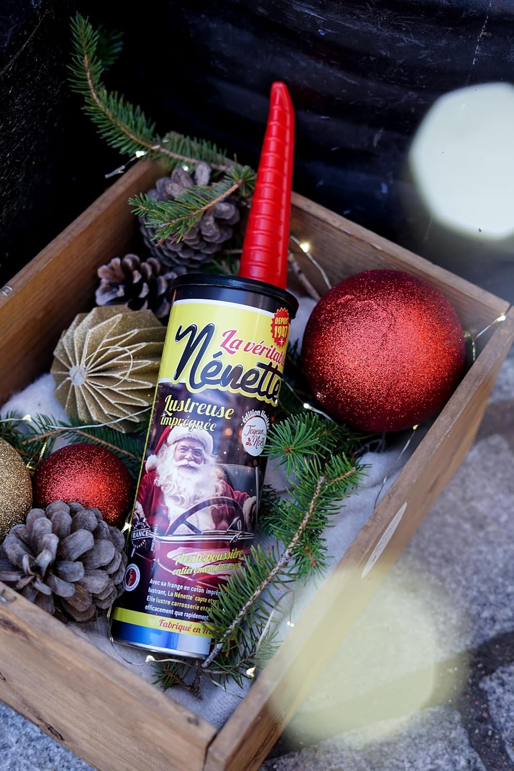 Detalle de NENETTE Lustreuse imprégnée édition limitée Joyeux Noël — Fabriquée à la main en France, Noir