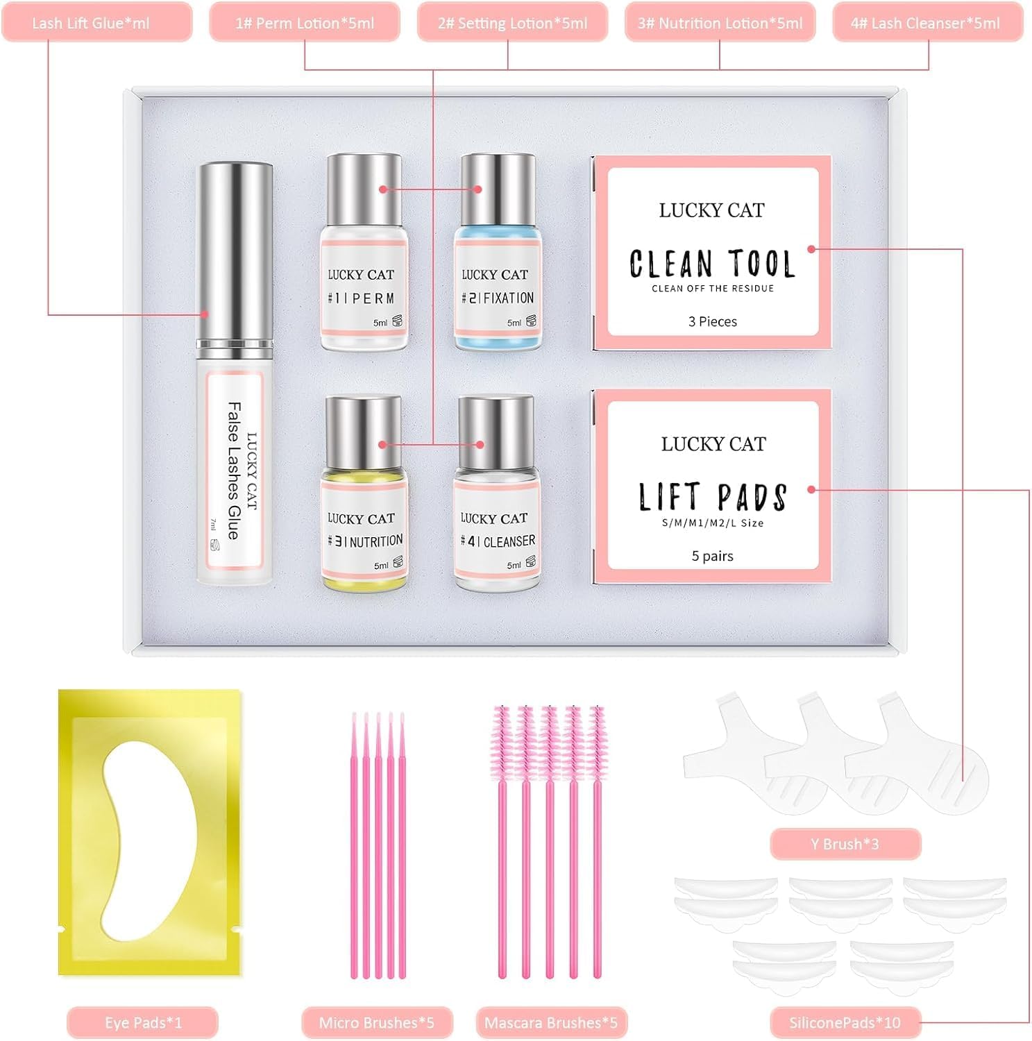 Detalle 2 de LUCKY CAT Kit Rehaussement de Cils 6 à 8 semaines 💄