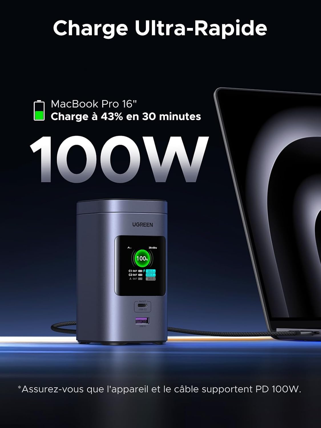 Detalle de UGREEN Nexode 20000 mAh Power Bank