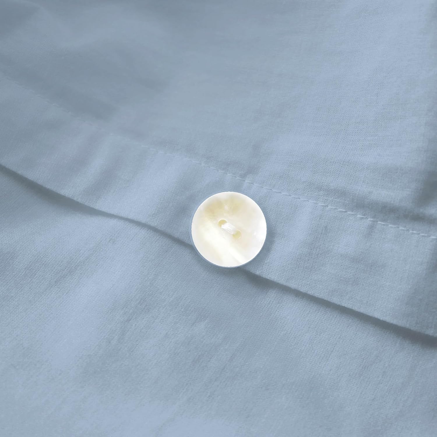Detalle 2 de MATT & ROSE Housse de Couette 200x200 cm en coton lavé Bleu Orage – 1 ou 2 personnes