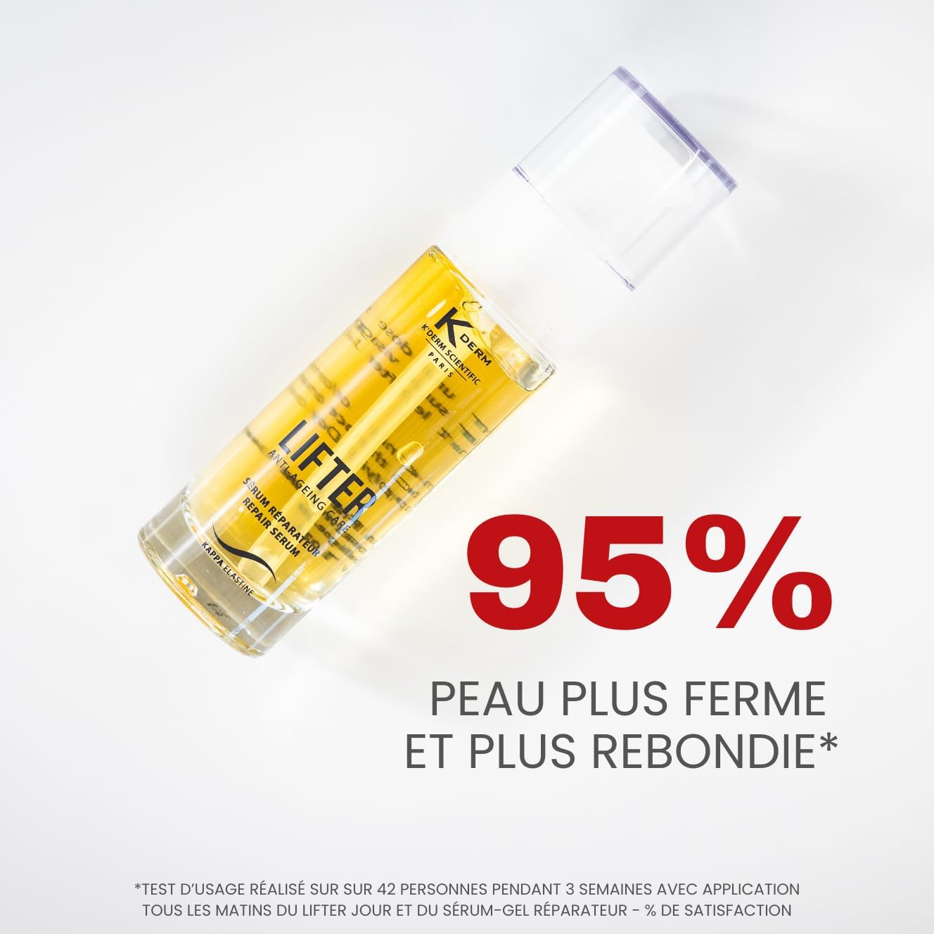 Detalle de KDERM K’DERM SCIENTIFIC PARIS Lifter Sérum Gel Réparateur anti-rides à la Kappa-Élastine et Aloe Vera – 30 ml