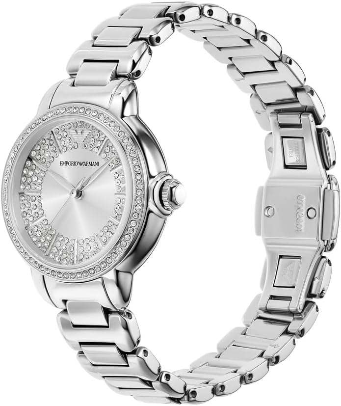 Detalle de Emporio Armani Montre pour Femmes 32 mm – acier inoxydable argenté