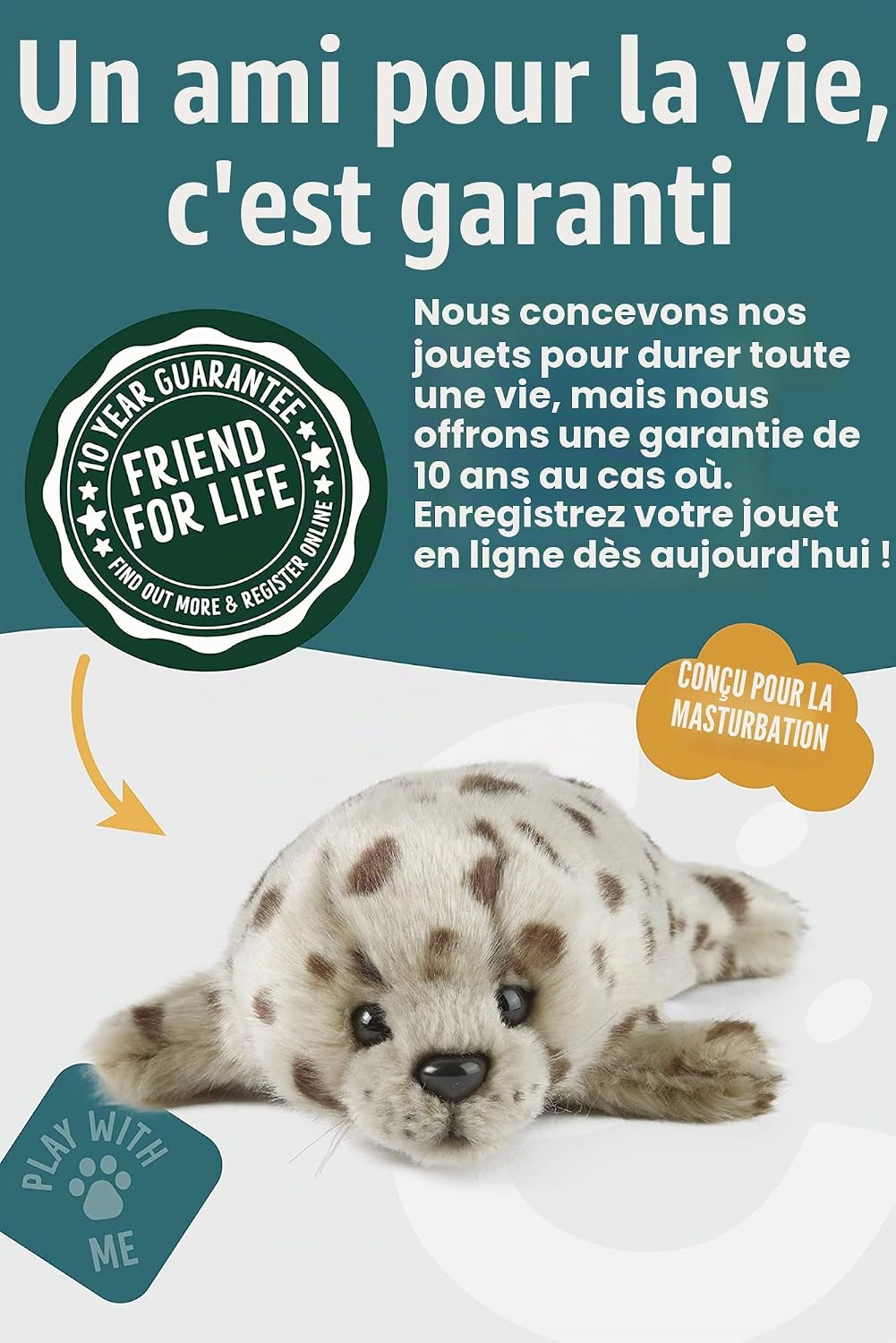 Detalle de Keycraft Living Nature – Peluche Phoque Commun bébé en peluche doux, 22 cm