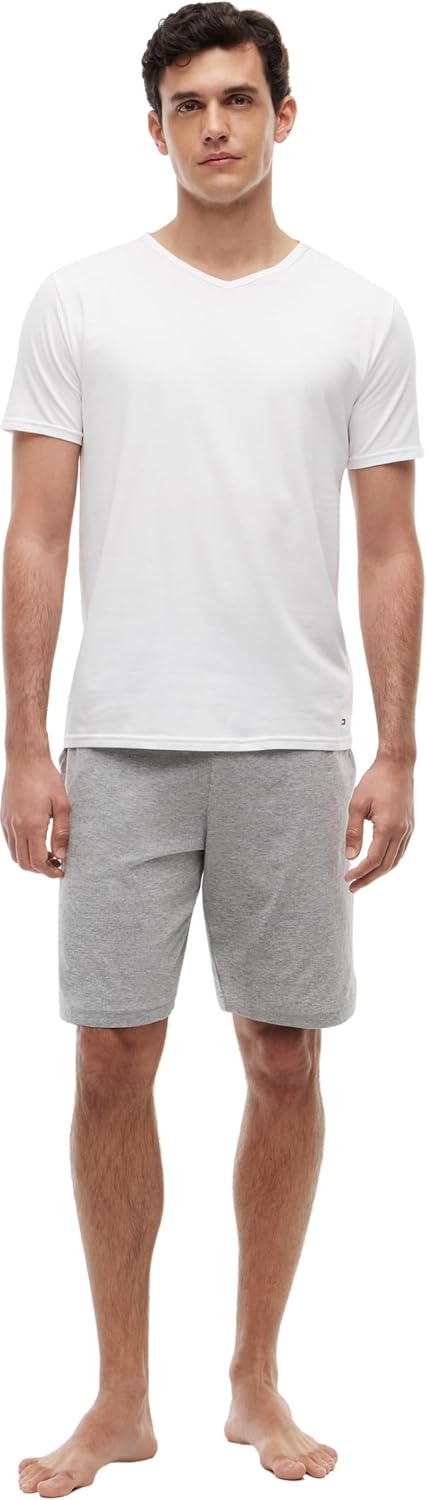 Detalle 2 de Tommy Hilfiger 2S87903767 – T-Shirt Uni Col V, Manches Courtes, Lot de 3 pour Homme