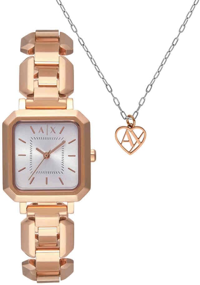 Detalle de Armani Exchange montre femme quartz trois aiguilles en acier inox 27 mm