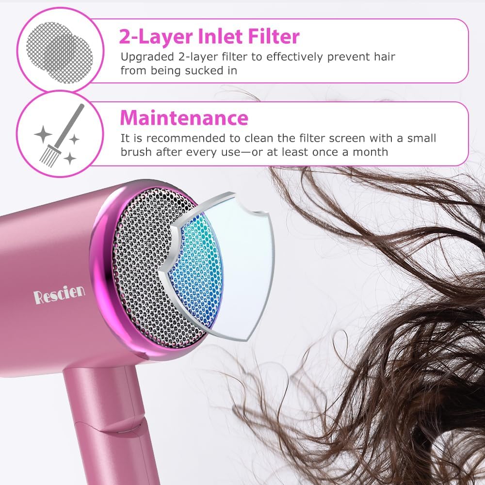 Detalle de Sèche-cheveux Ionique 2400W pliable – puissant, léger et polyvalent pour toute la famille