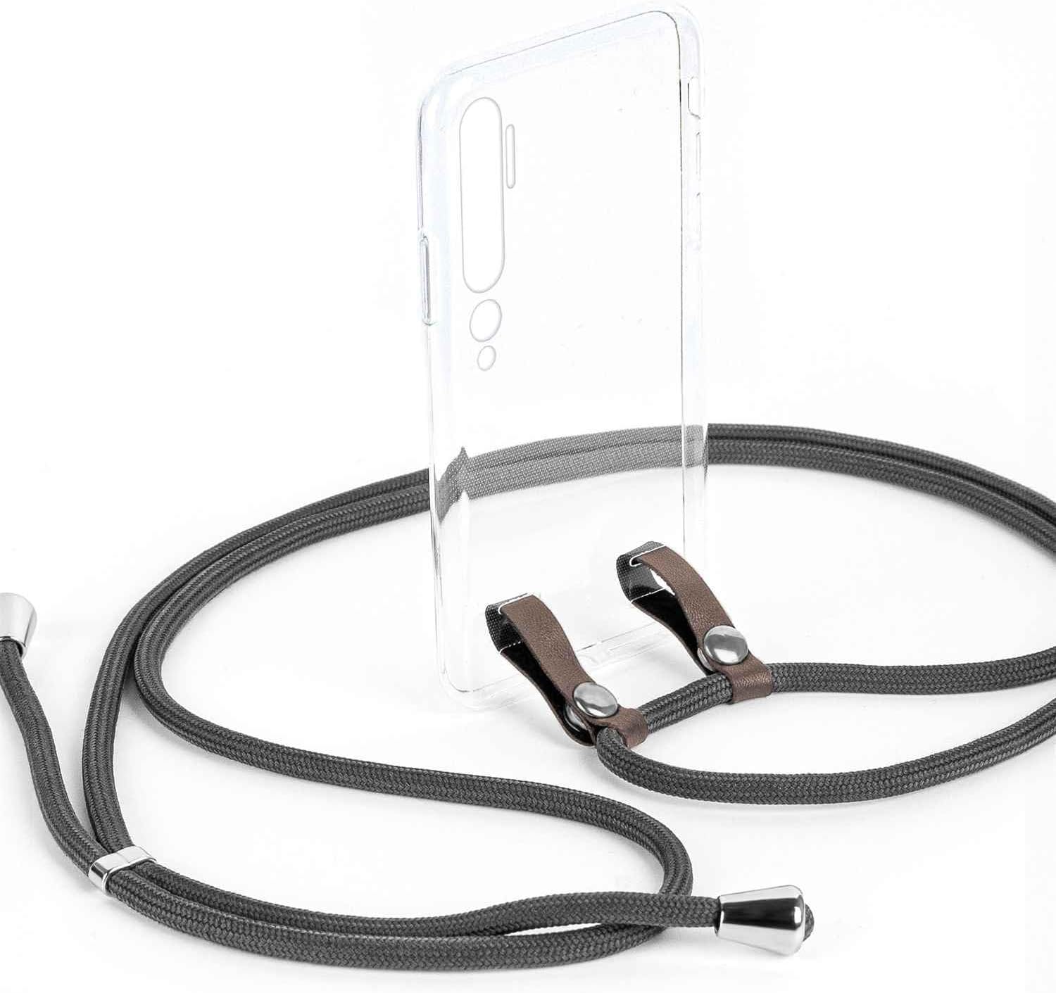 Detalle de moex Chaîne de téléphone Portable compatible Xiaomi Mi Note 10 / Note 10 Pro, coque avec sangle réglable en gris