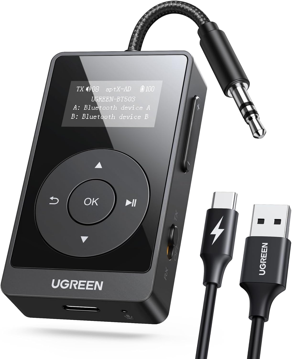 Detalle de UGREEN Transmetteur Récepteur Bluetooth 5.3 2 en 1