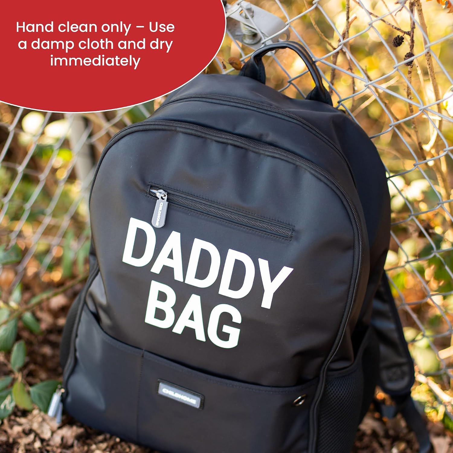 Detalle 2 de CHILDHOME Sac À Dos À Lange – Sac Voyage 35 L Noir, grande contenance, design belge