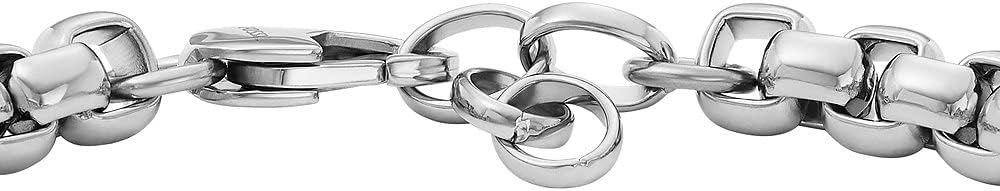 Detalle de Fossil Drew Bracelet pour homme en acier inoxydable — fermoir mousqueton, longueur 225 mm