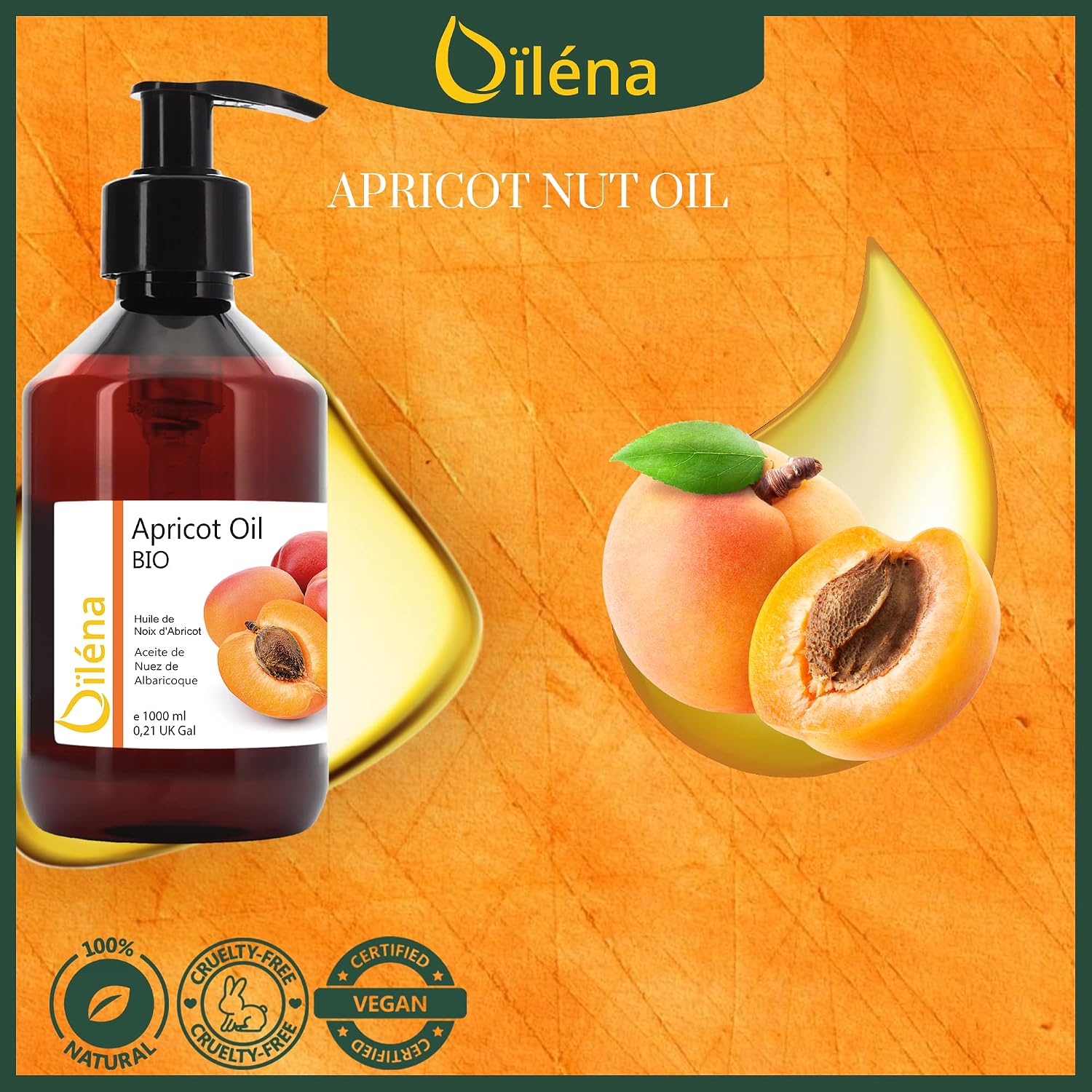 Detalle 2 de Oïléna Huile de Noyau d'Abricot, 500 ml