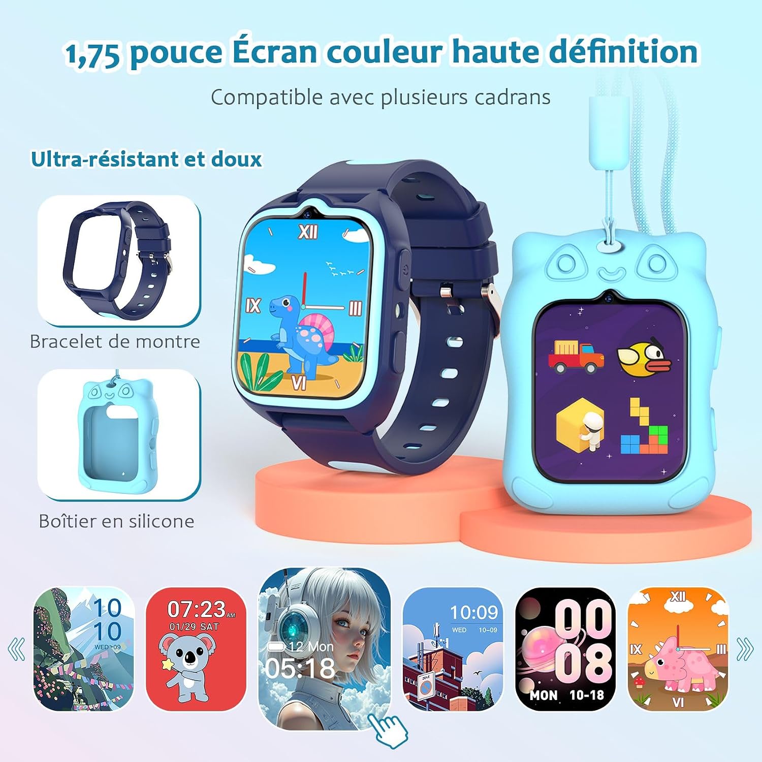 Detalle 2 de Blackview Montre Connectée Enfant 4-12 ans : écran tactile, caméra et suivi d’habitudes sans téléphone