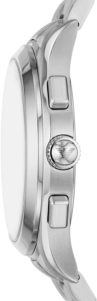 Detalle de Emporio Armani Montre pour Hommes Quartz à chronographe, boîtier 42 mm et bracelet en acier inoxydable