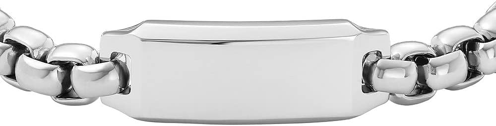 Detalle de Fossil Drew Bracelet pour homme en acier inoxydable — fermoir mousqueton, longueur 225 mm
