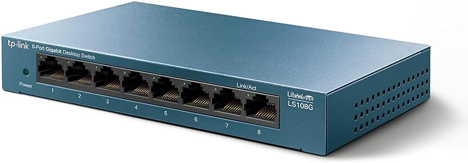 Detalle 2 de TP-Link LS108G : switch Gigabit 8 ports RJ45 métal pour étendre votre réseau câblé