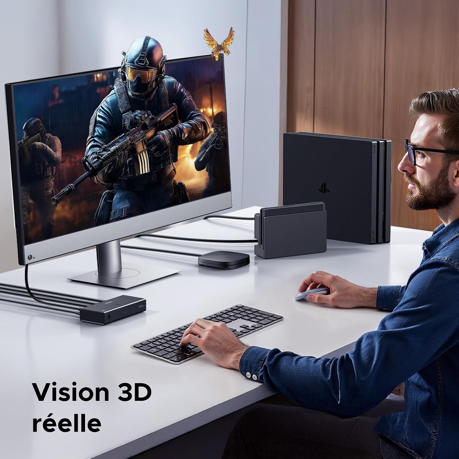 Detalle de UGREEN Switch HDMI 4K 60 Hz à 3 entrées / 1 sortie avec télécommande
