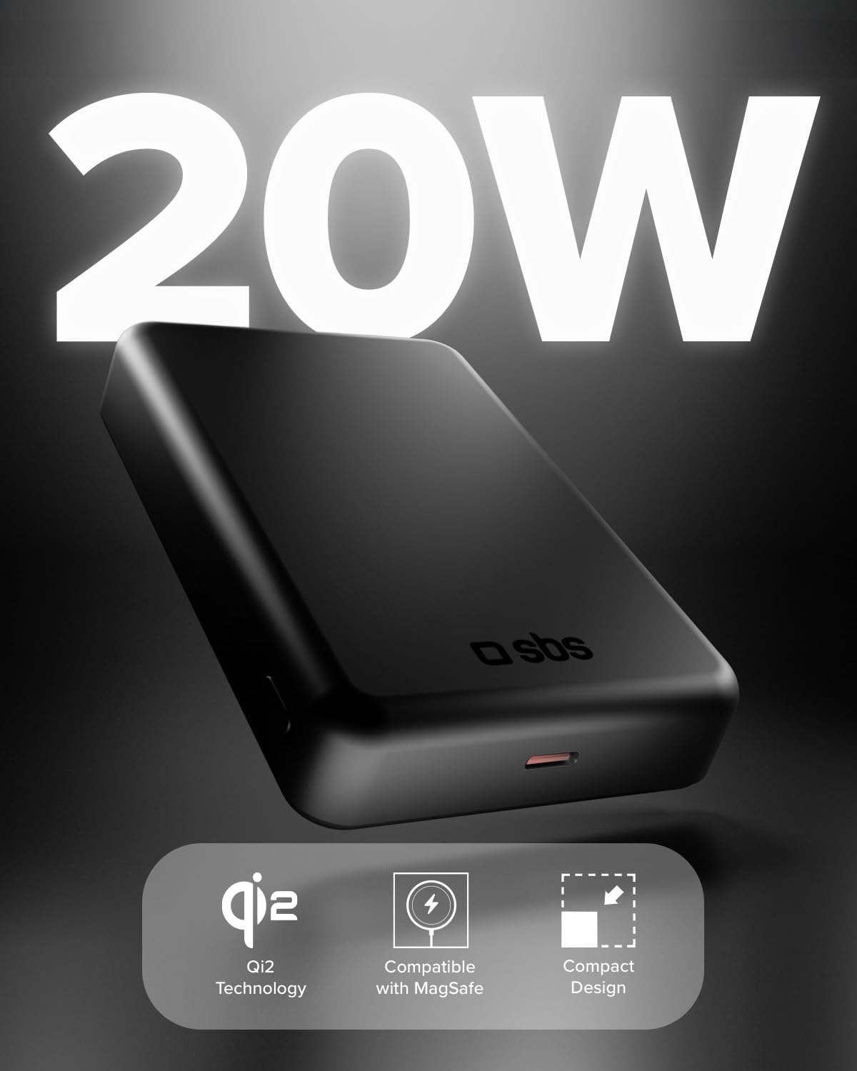 Detalle 2 de SBS Qi2 Power Mag 10K Batterie externe Qi2