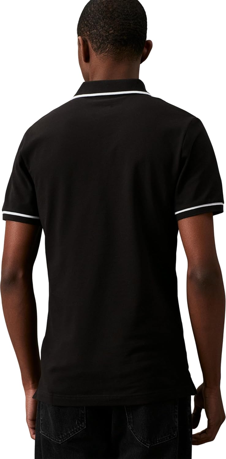 Detalle 2 de Polo Calvin Klein Jeans manches courtes homme – coupe ajustée minimaliste
