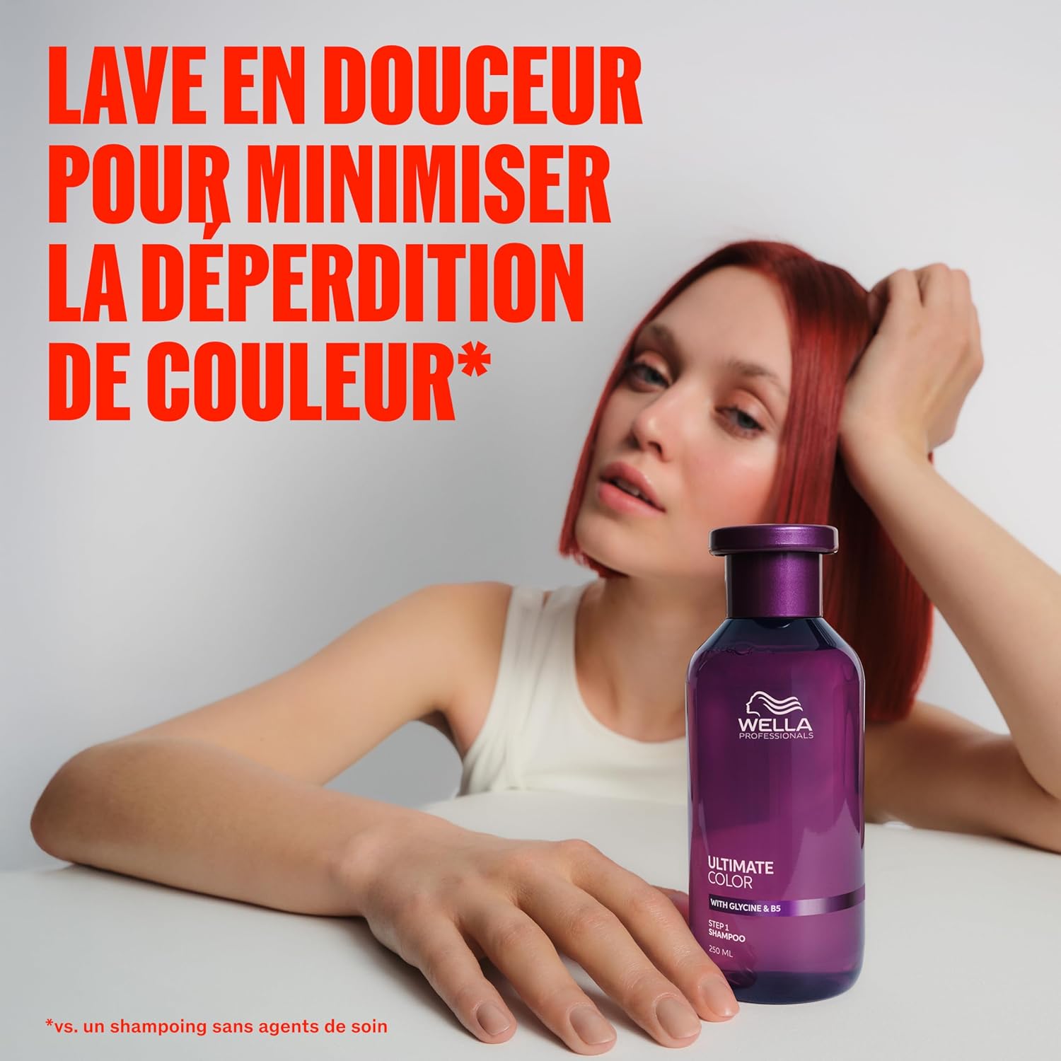 Detalle de Wella Professionals ULTIMATE COLOR Shampoing Étape 1 sans sulfate pour cheveux colorés – cuir chevelu apaisé