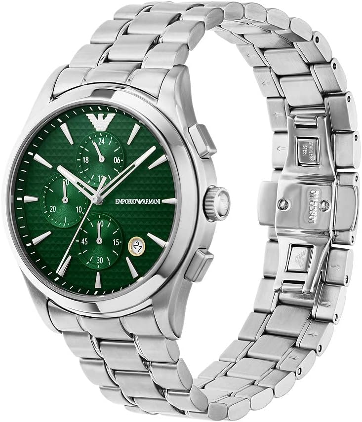 Detalle de Emporio Armani Montre pour Hommes Quartz à chronographe, boîtier 42 mm et bracelet en acier inoxydable