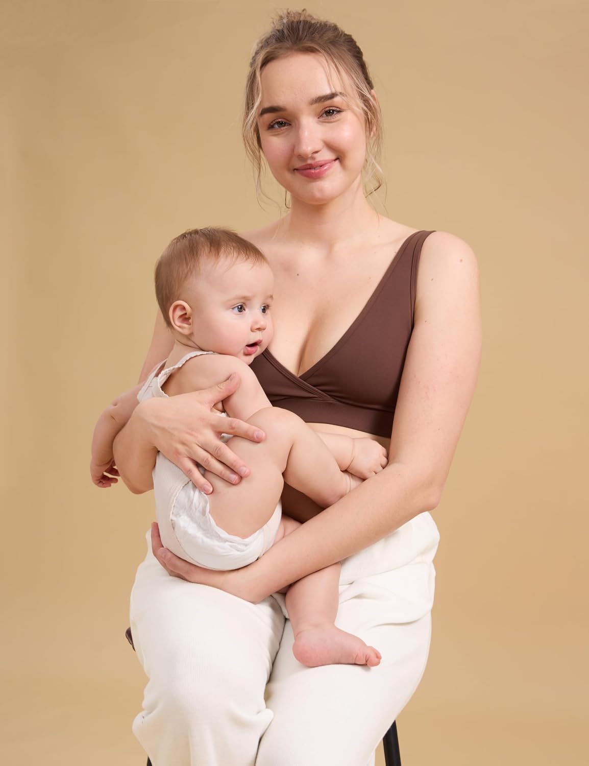 Detalle 2 de CRZ YOGA Butterluxe Maternité Crossover sans fil pour femmes 🛋