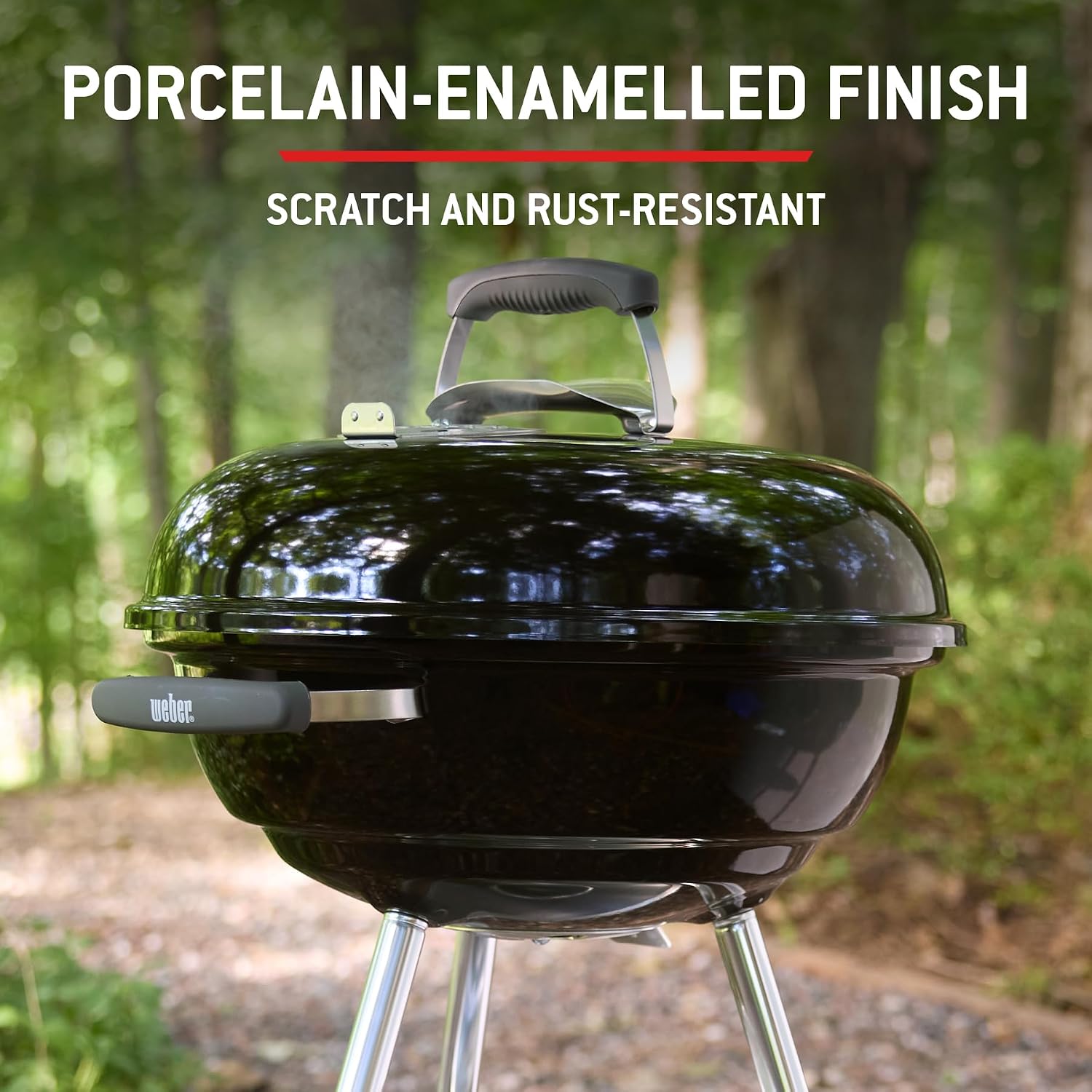 Thumbnail 6 de Weber Compact Kettle barbecue à charbon (version 2026) – trépied avec roulettes, 47 cm, noir