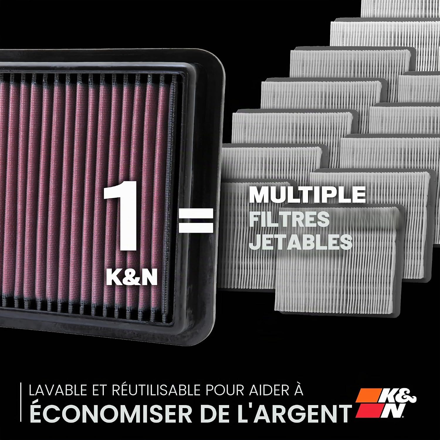 Thumbnail 5 de K&N Filtre à air de remplacement 2 pièces pour Mercedes