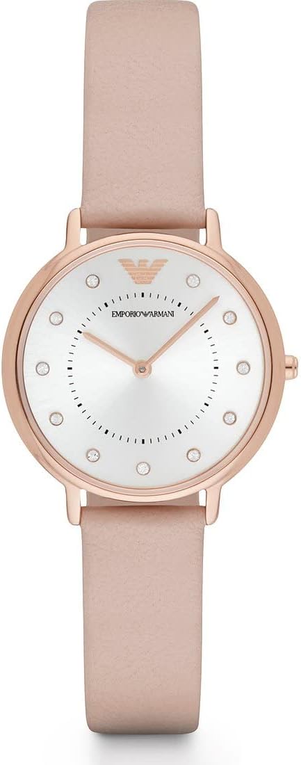 Detalle de Montre Emporio Armani pour femme 32 mm à quartz à deux aiguilles avec bracelet cuir ou tissu