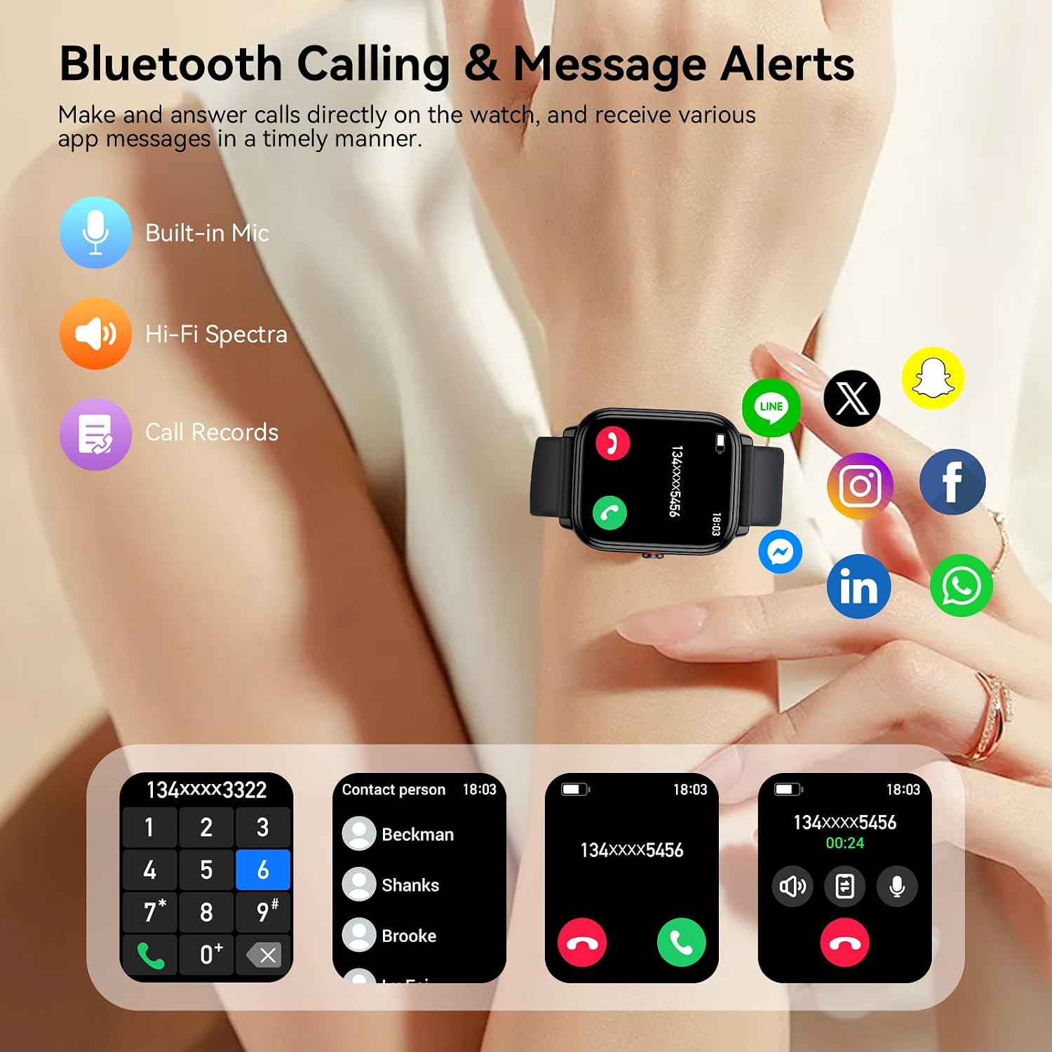 Thumbnail 4 de Montre Connectée Tiksounds Femme/Homme 1,83" HD – 110+ Modes, GPS non inclus, IP68, Bluetooth 5.4