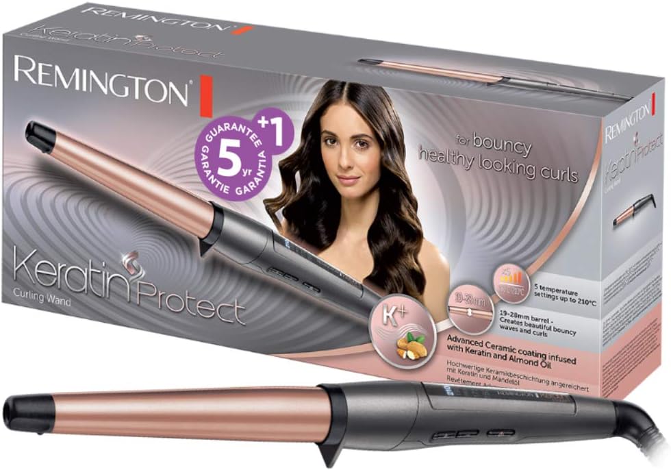 Imagen de Remington CI83V6 – Boucleur conique 19-28 mm Keratin Protect (130-210°C) pour ondulations naturelles en OfertitasTOP
