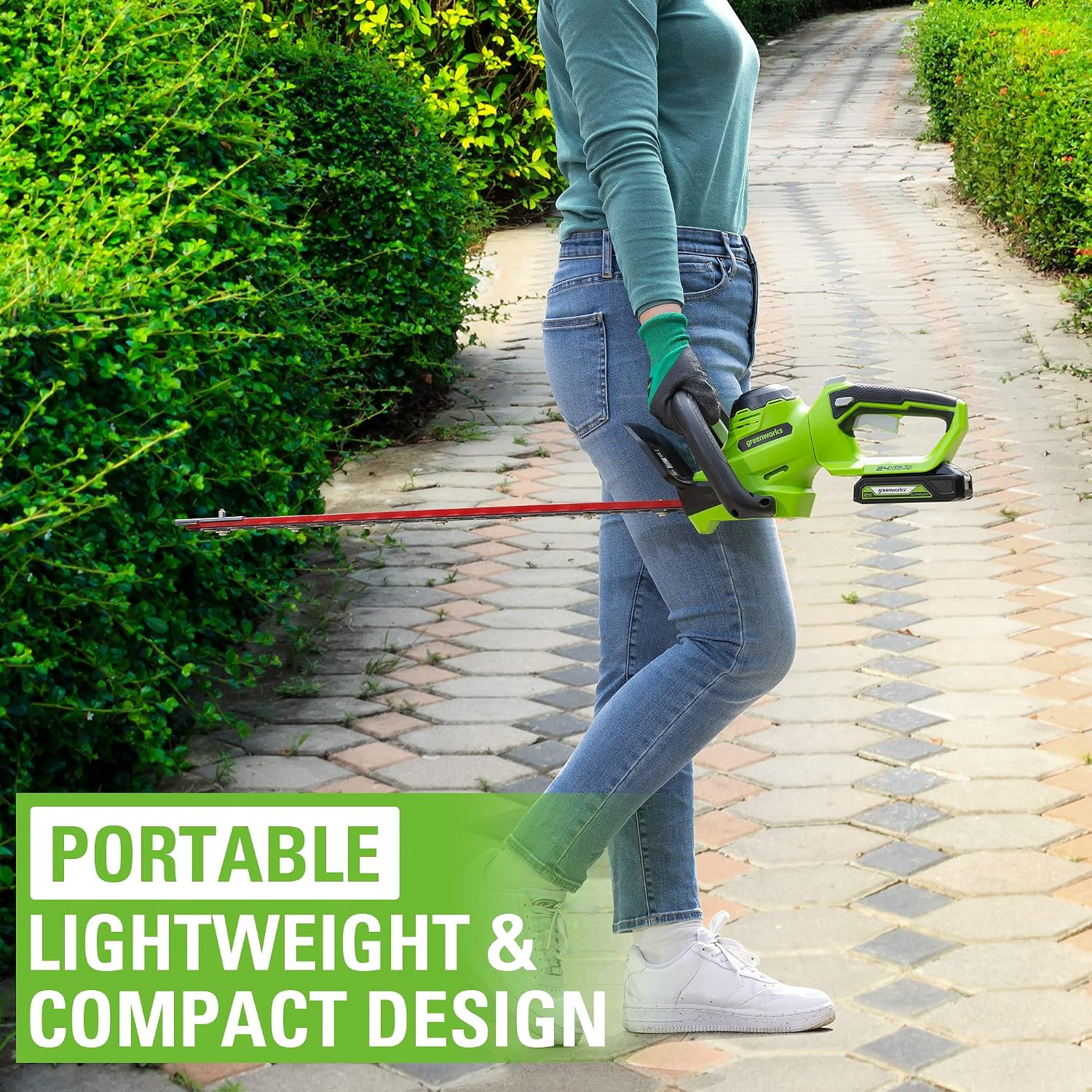 Detalle 2 de Greenworks GD24HT61 taille-haies sans fil 61 cm