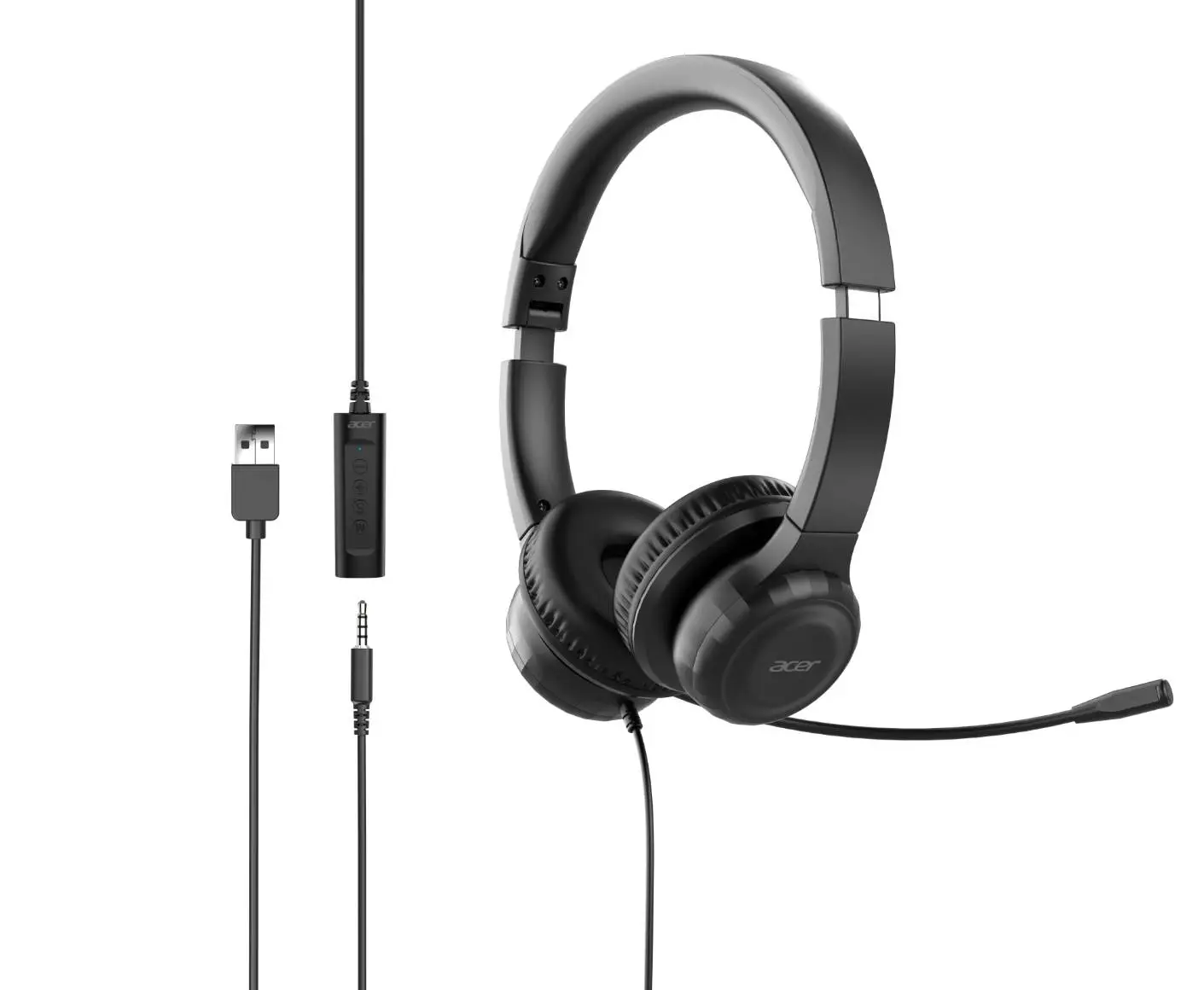 Detalle de Casque supra-auriculaire Acer Office : son dynamique 30 mm et micro flexible